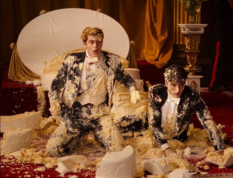 Nicholas Galitzine as Prince Henry and Taylor Zakhar Perez as Alex Claremont-Diaz in Red, White & Ro...