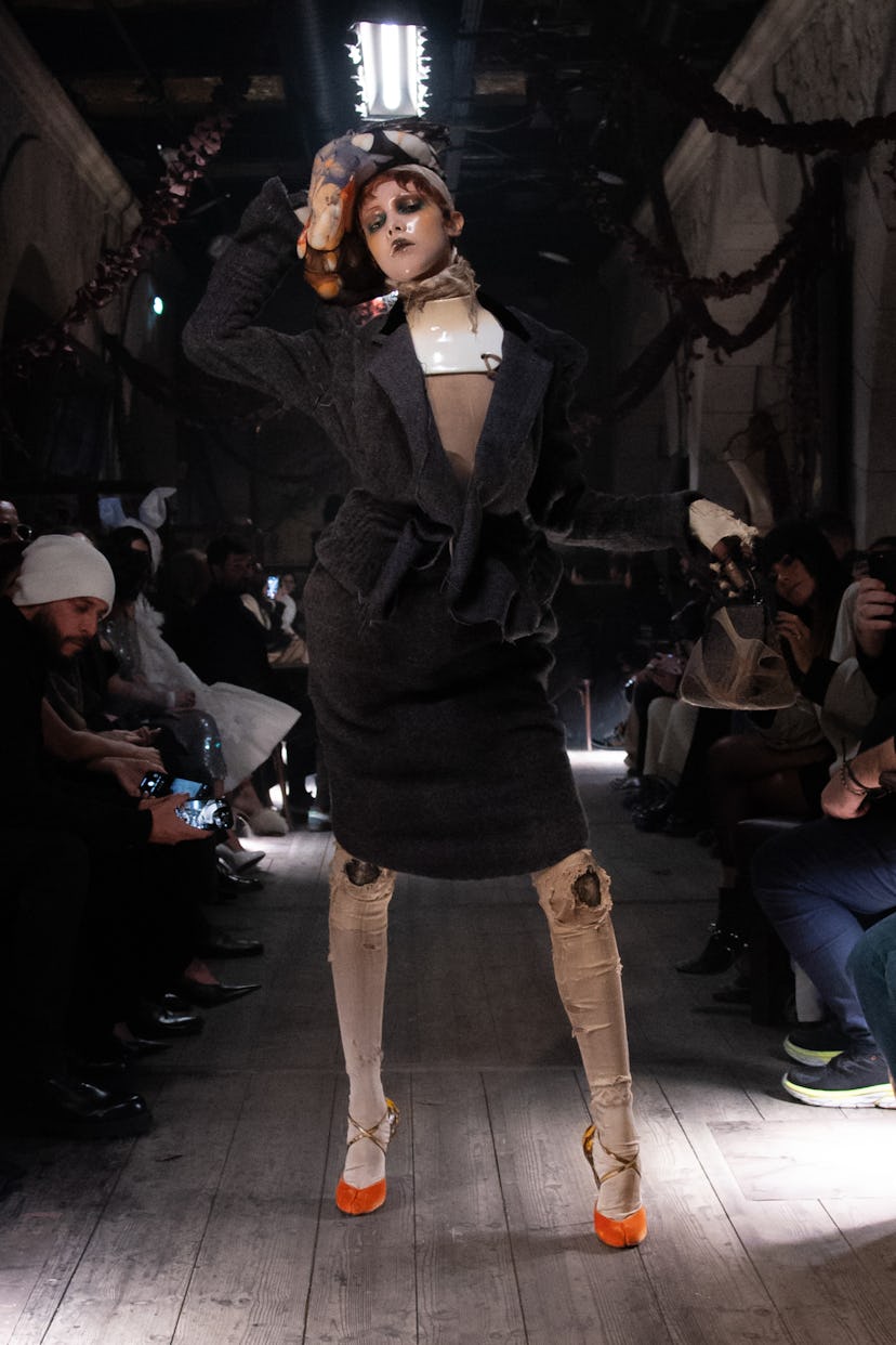a look from maison margiela artisanal couture collection by john galliano spring 2024