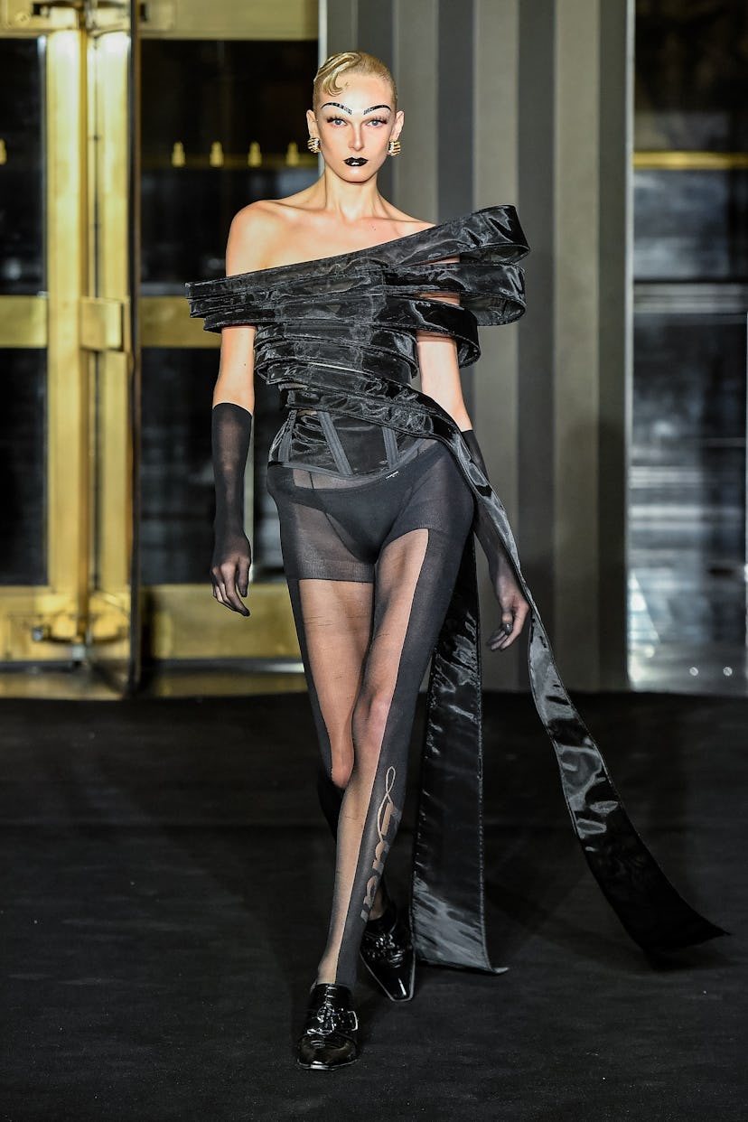 alex consani on the luar spring 2025 runway at new york fashion week