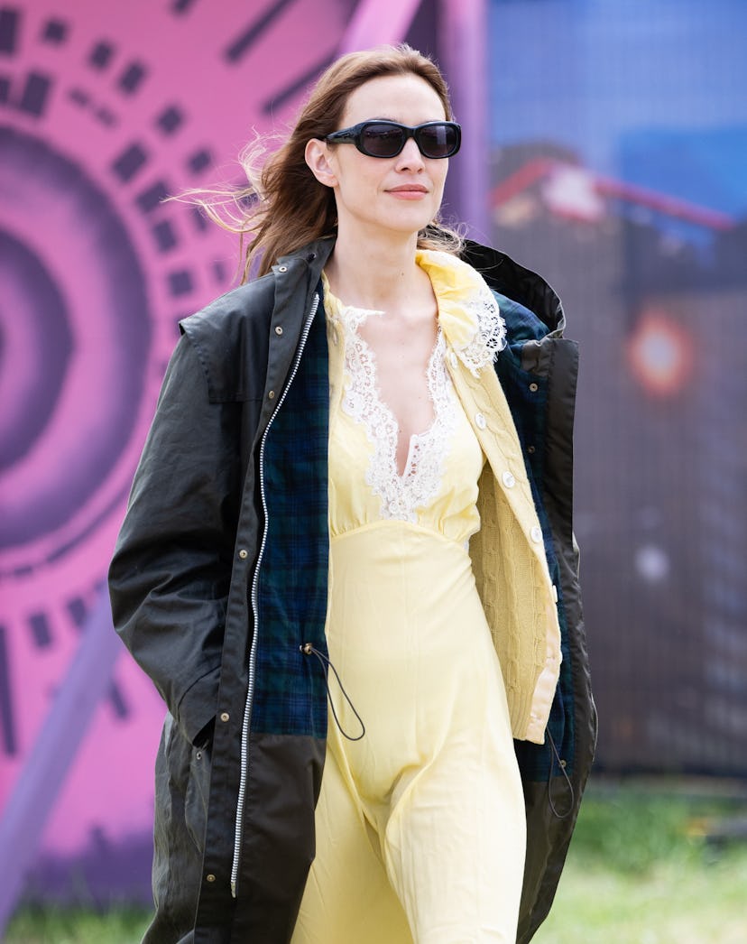 Alexa Chung during day three of Glastonbury Festival 2024 at Worthy Farm, Pilton on June 28, 2024 in...