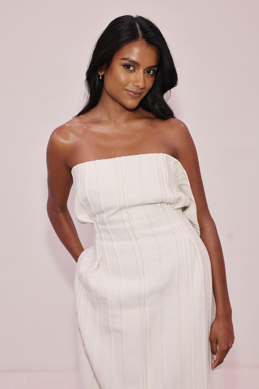 Simone Ashley attends the Calvin Klein Collection fashion show during February 2025 New York Fashion...