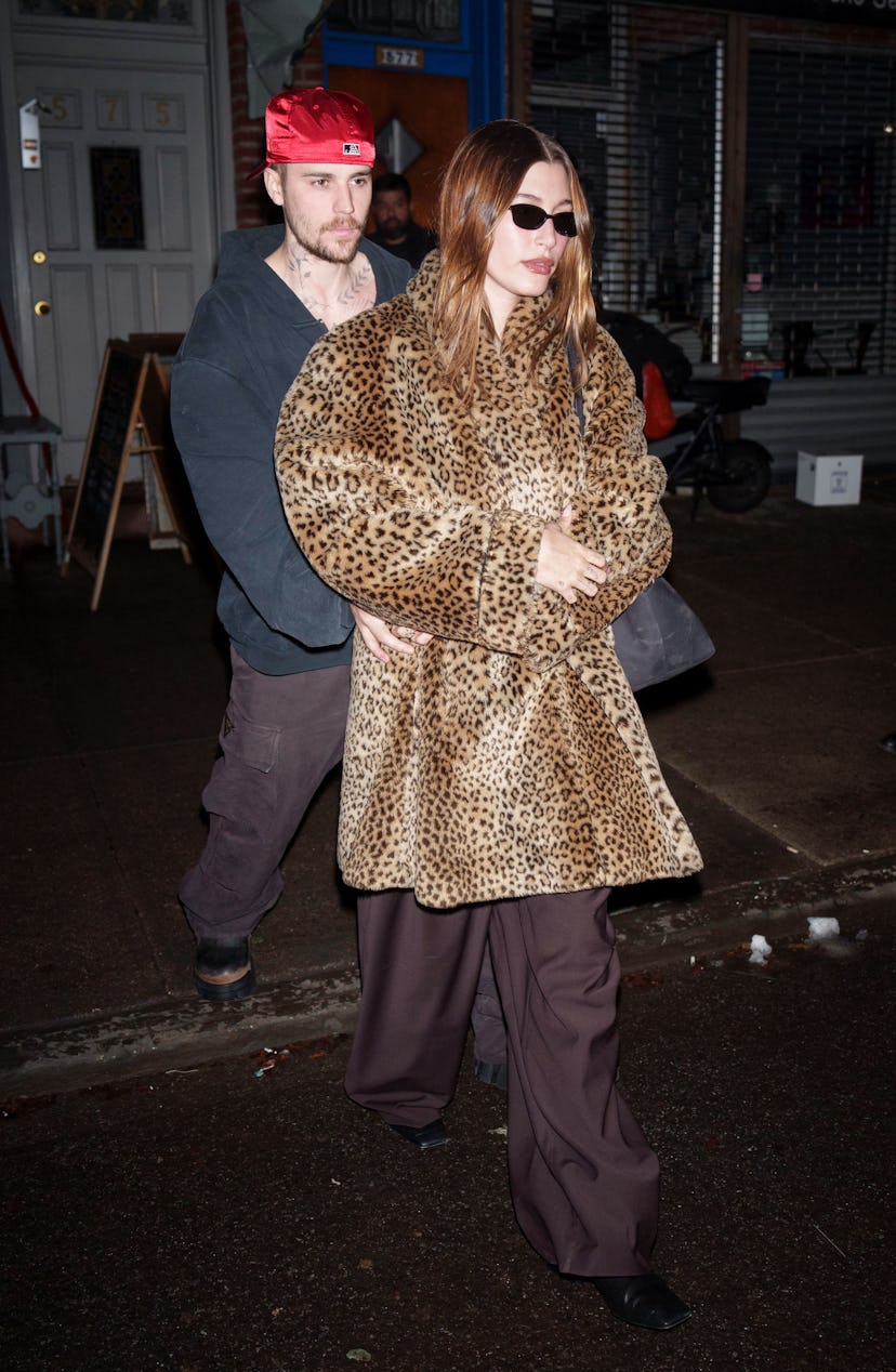 Justin Bieber and Hailey Bieber are seen on February 06, 2025 in New York City.