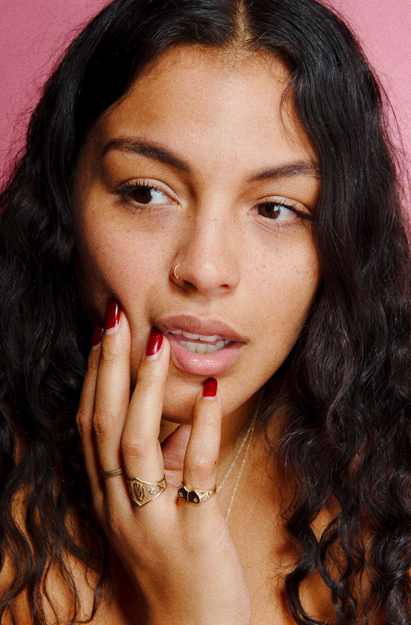 a portrait of paloma elsesser's face