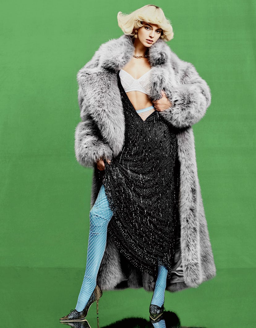 Kendall Jenner in a fur coat