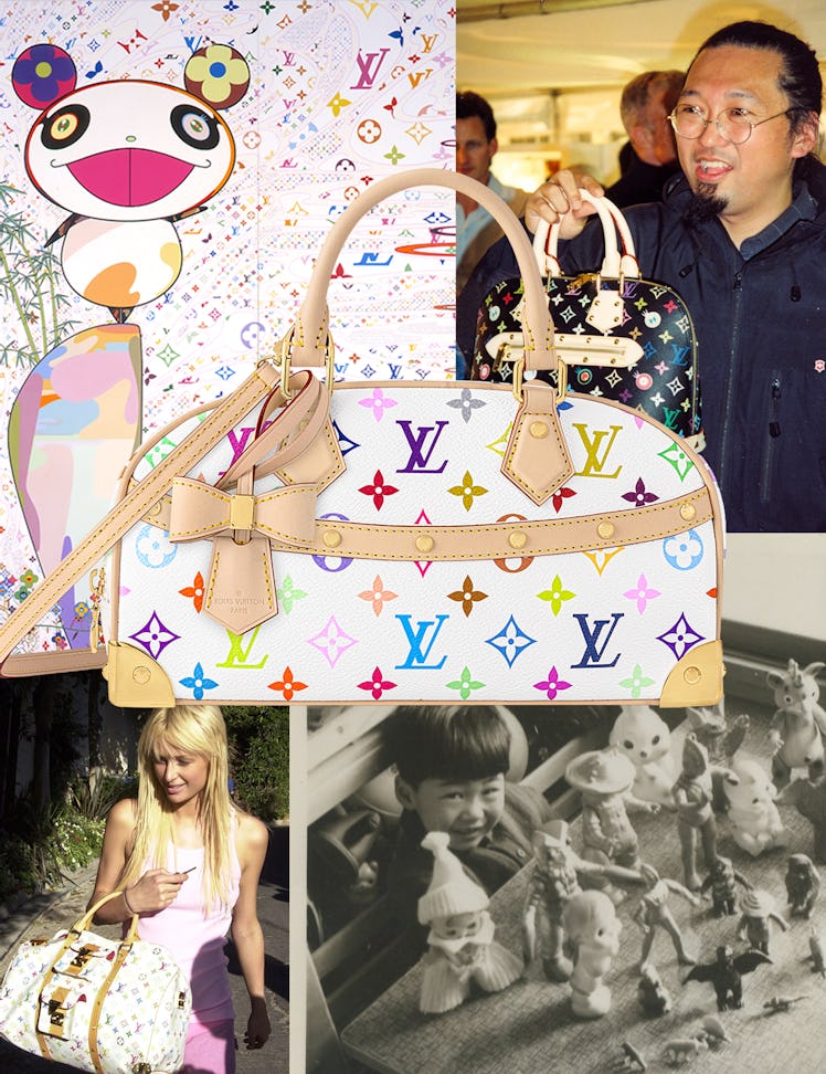 Clockwise from top left: Takashi Murakami’s ‘The World of Sphere,’ 2003; Takashi Murakami with Alma ...